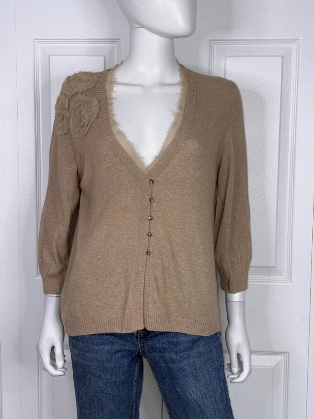 NOUGAT LONDON women's cashmere and lambswool cardigan medium